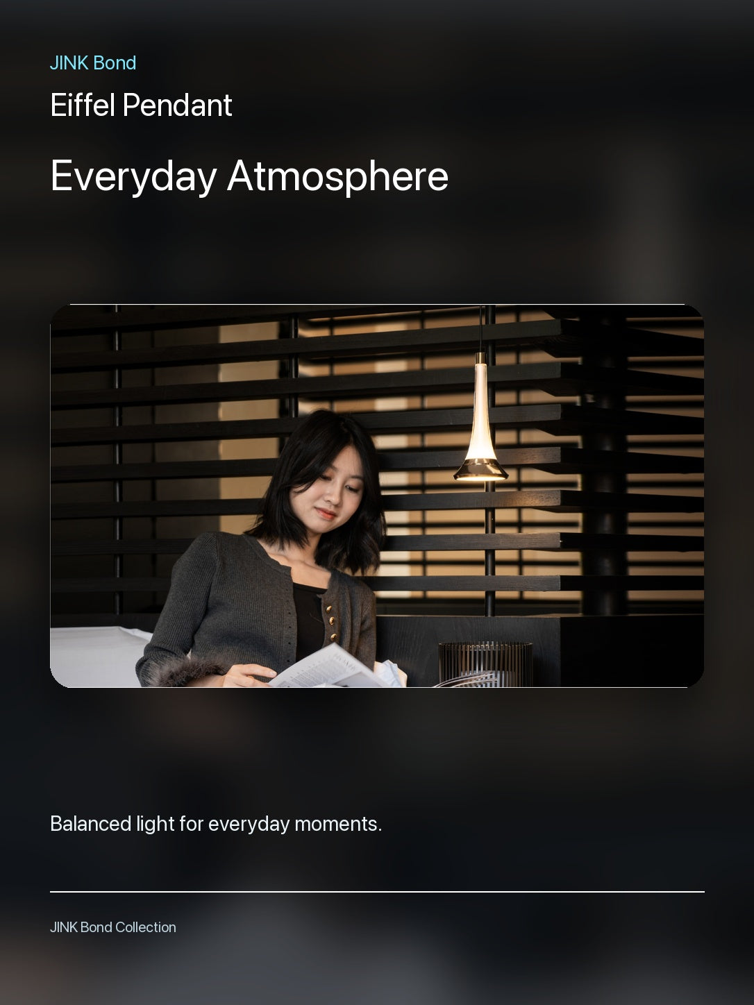 JINK Bond Eiffel Pendant creating warm ambient light