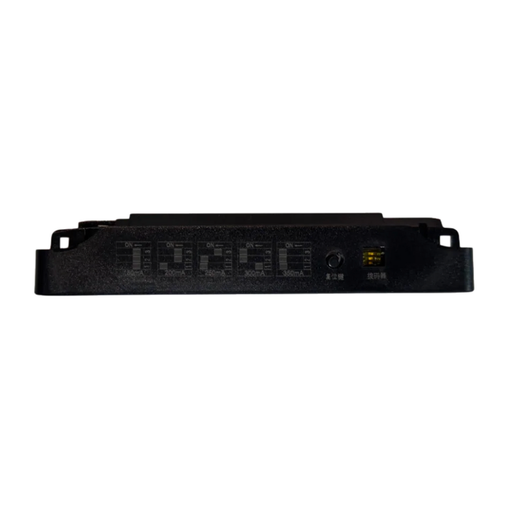 JINK Flux Pro - side current markings and reset button (product detail)