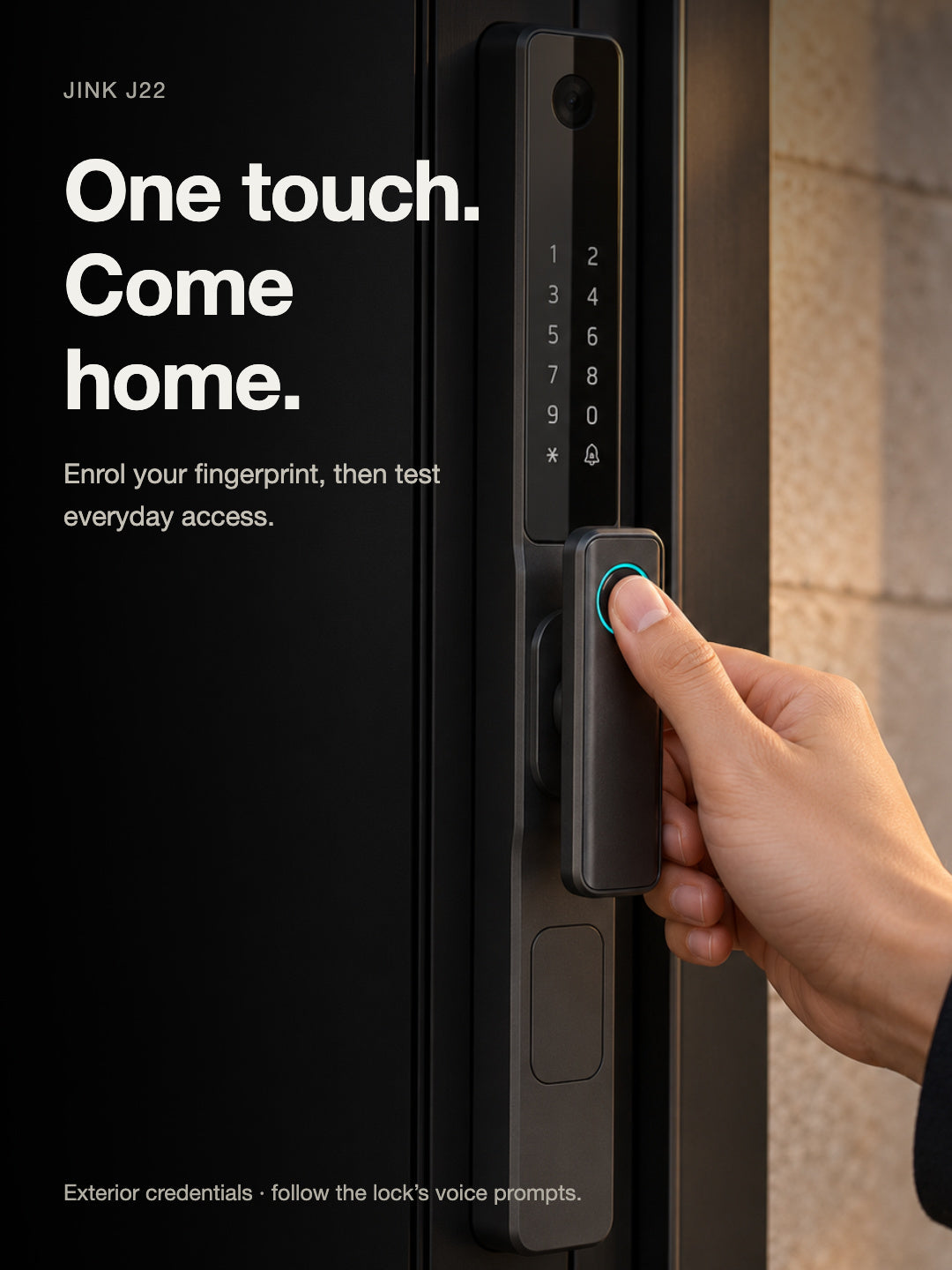 JINK J22 — fingerprint access on the exterior