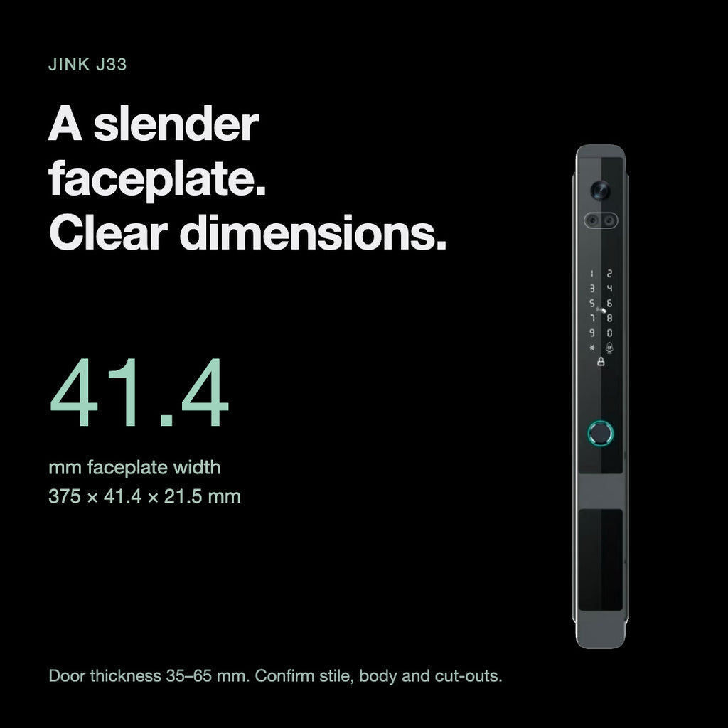 JINK J33 — 41.4 mm faceplate width and actual dimensions