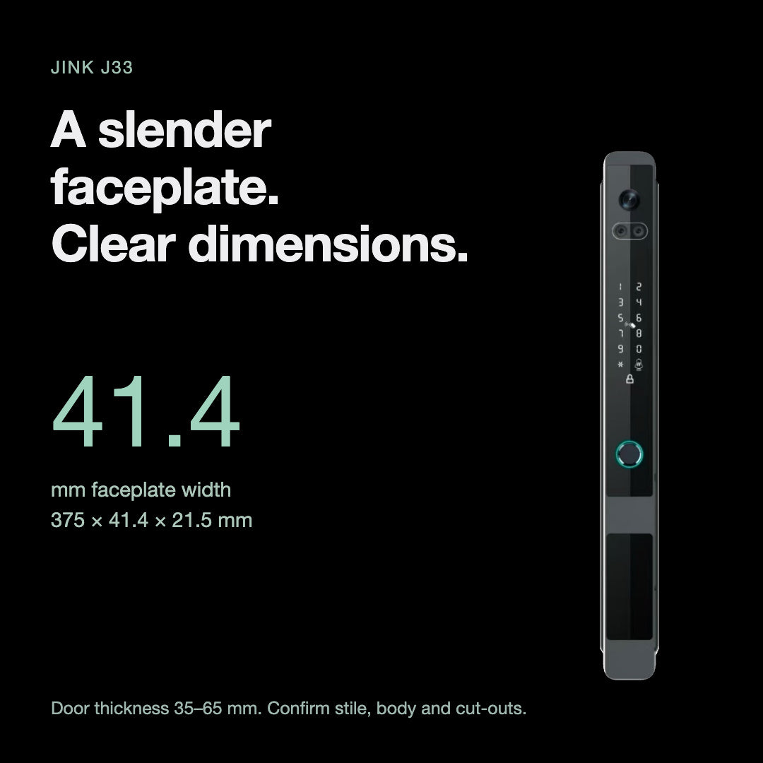JINK J33 — 41.4 mm faceplate width and actual dimensions