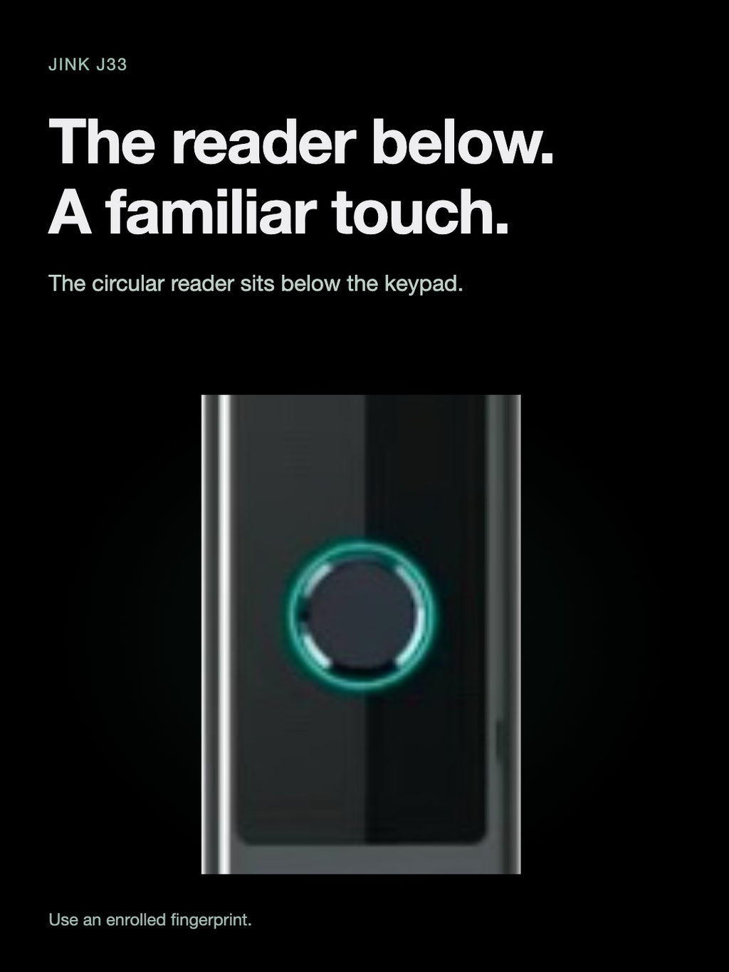JINK J33 — lower fingerprint reader