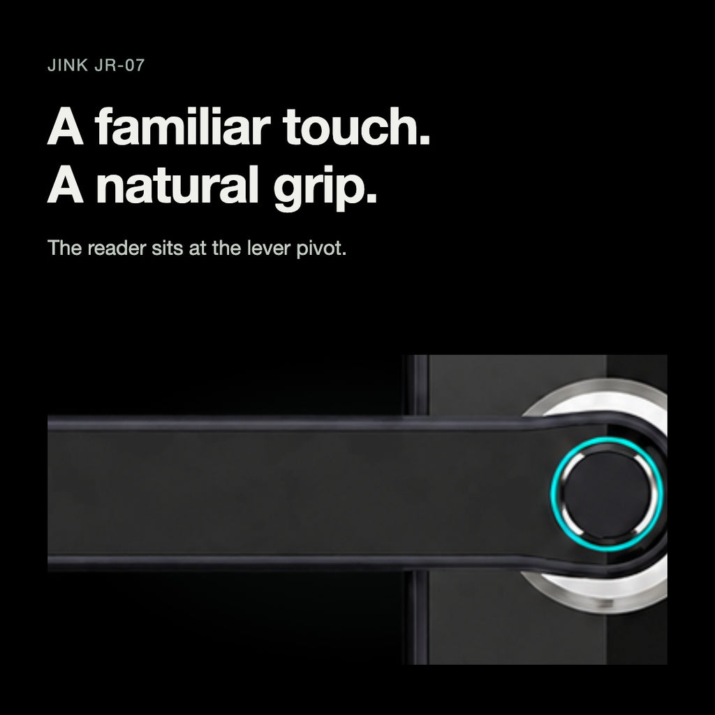 JINK JR-07 — fingerprint reader at the pivot