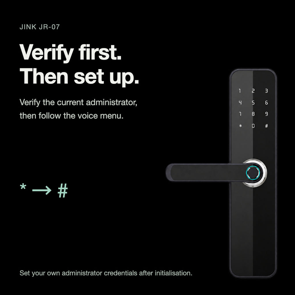 JINK JR-07 — administrator verification at the keypad