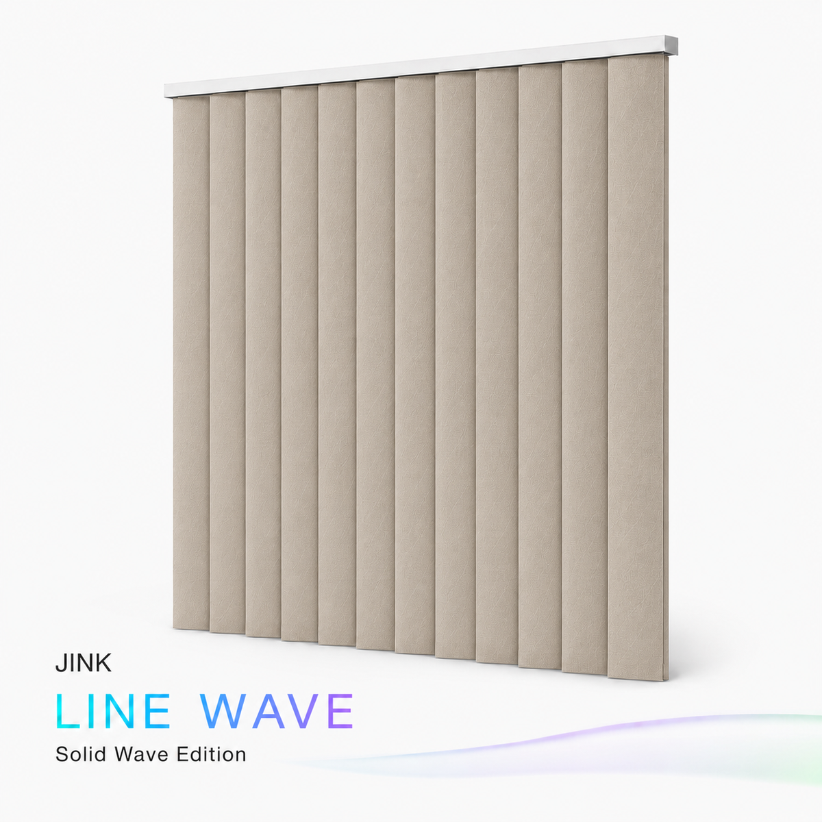 JINK Line Wave solid textured vertical blind on white