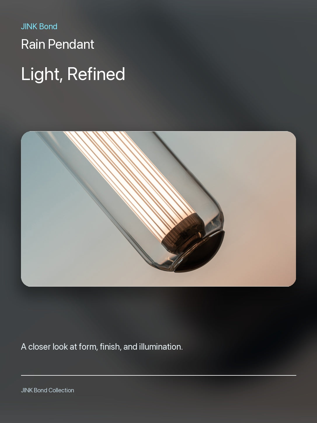 JINK Bond Rain Pendant lighting and material detail
