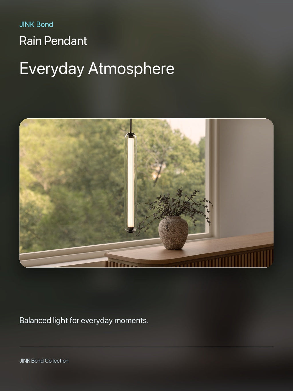 JINK Bond Rain Pendant creating warm ambient light