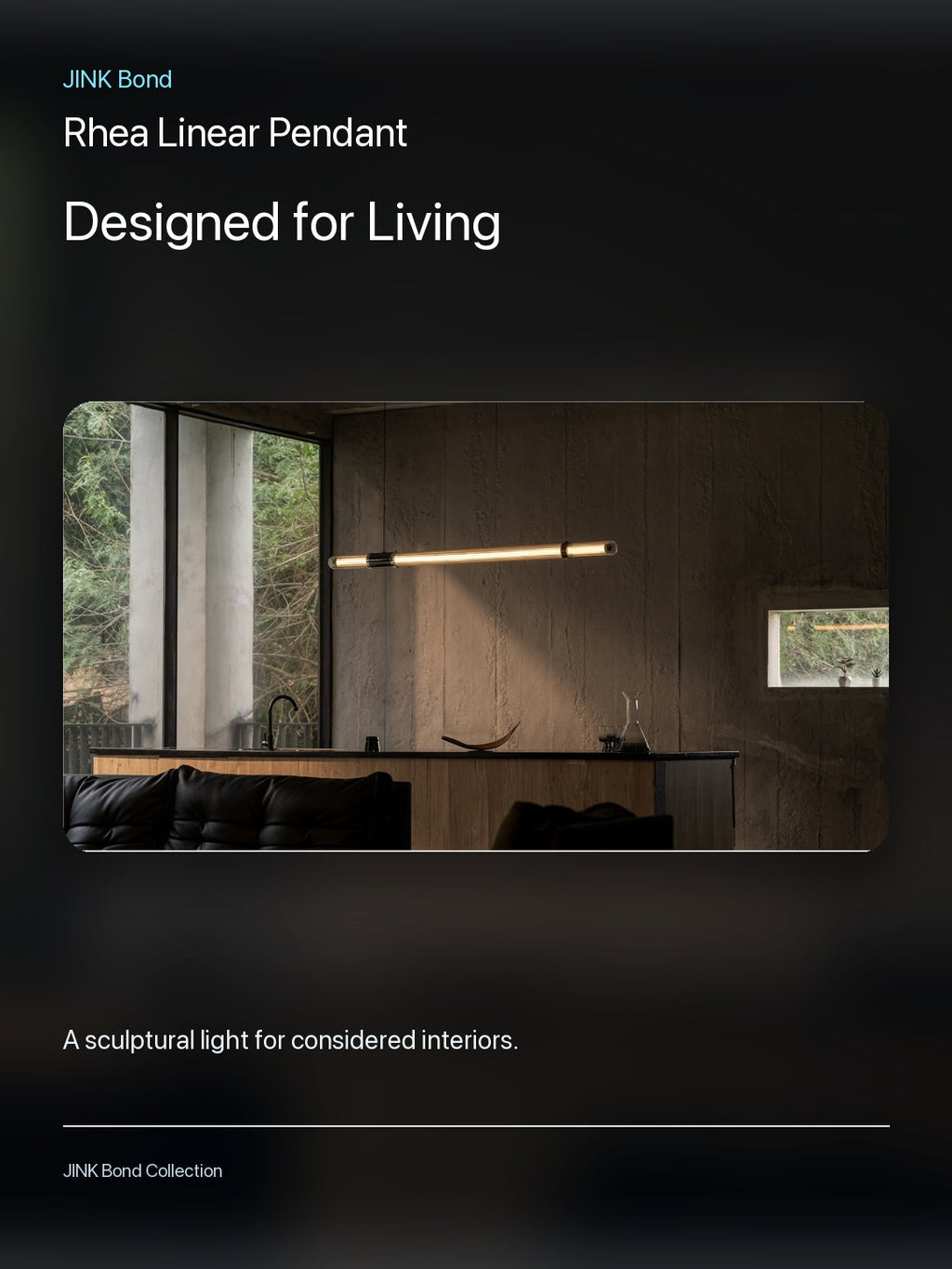 JINK Bond Rhea Linear Pendant in a modern interior