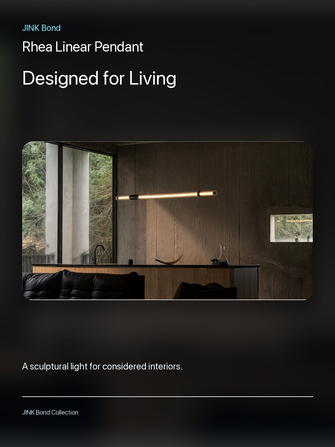 JINK Bond Rhea Linear Pendant in a modern interior