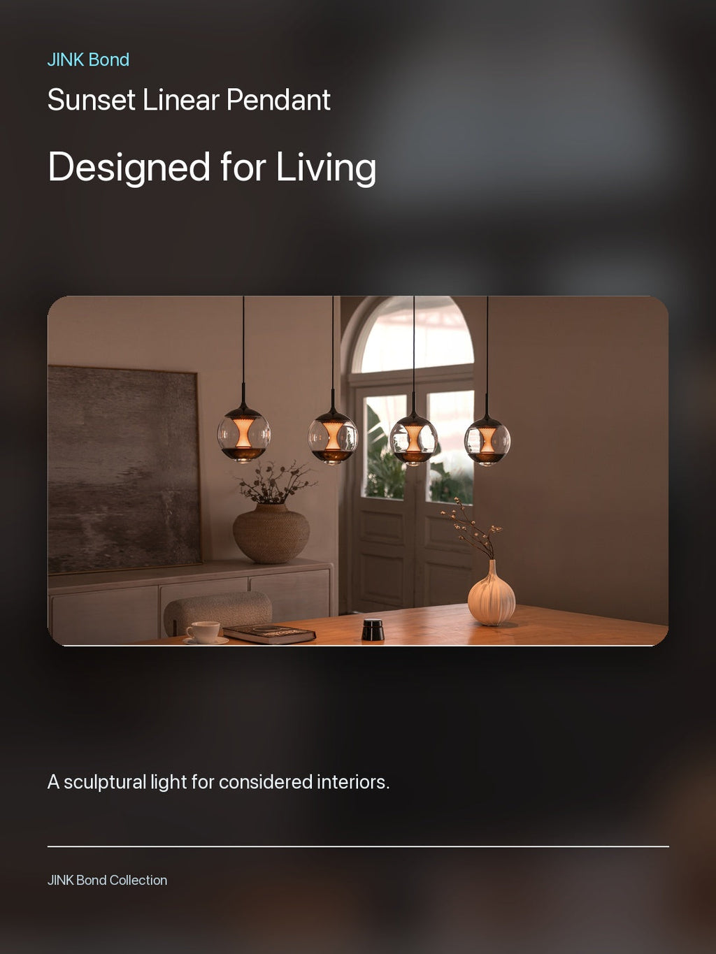 JINK Bond Sunset Linear Pendant in a modern interior