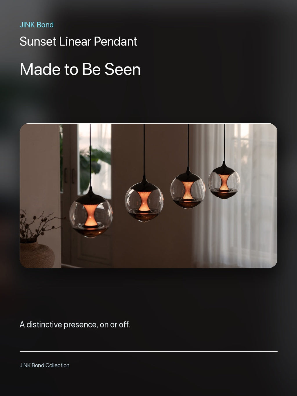 JINK Bond Sunset Linear Pendant in an additional room setting