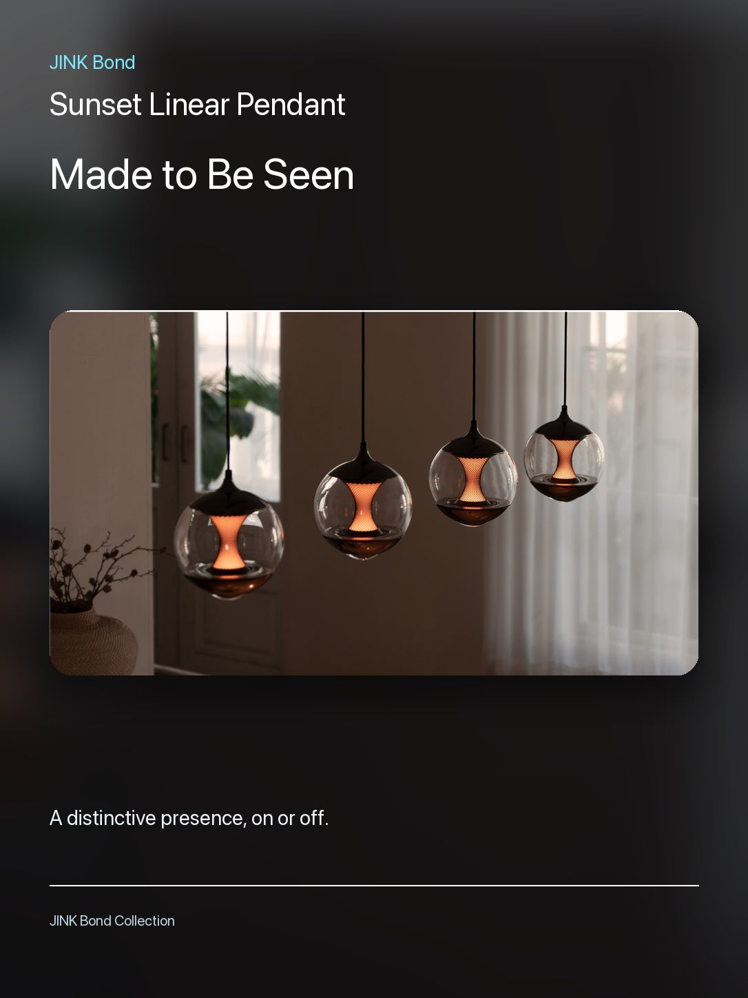 JINK Bond Sunset Linear Pendant in an additional room setting