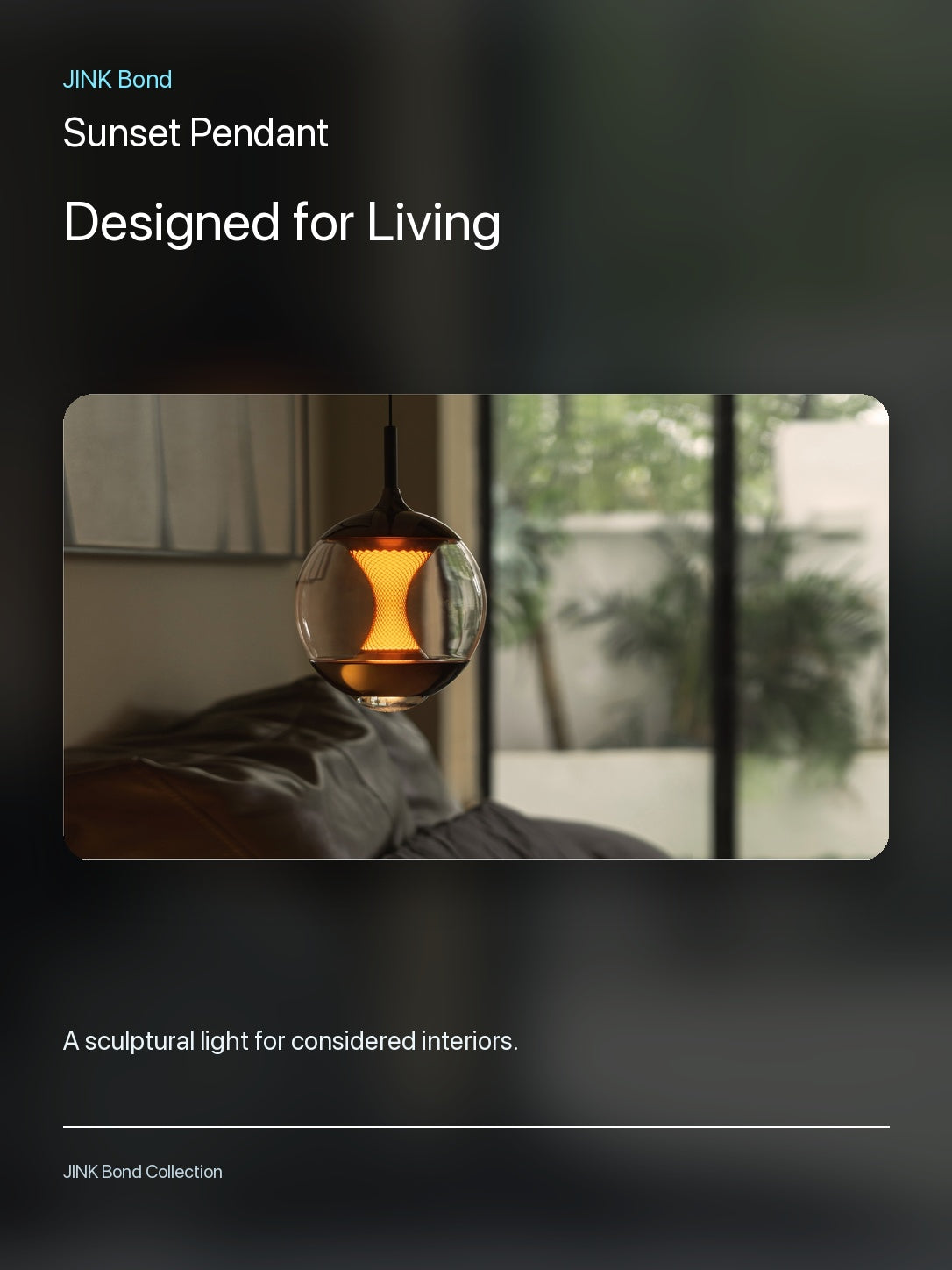 JINK Bond Sunset Pendant in a modern interior