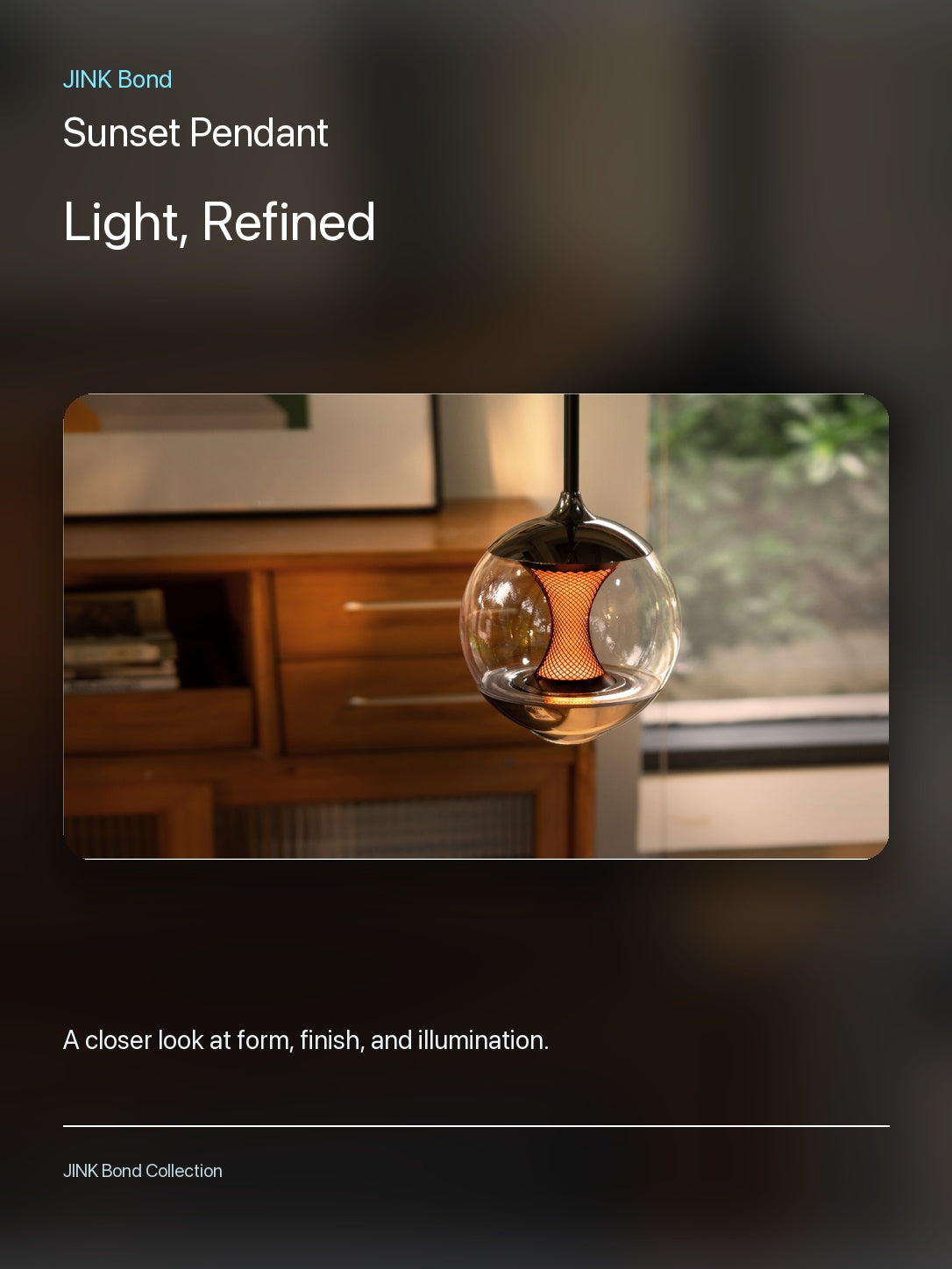 JINK Bond Sunset Pendant lighting and material detail