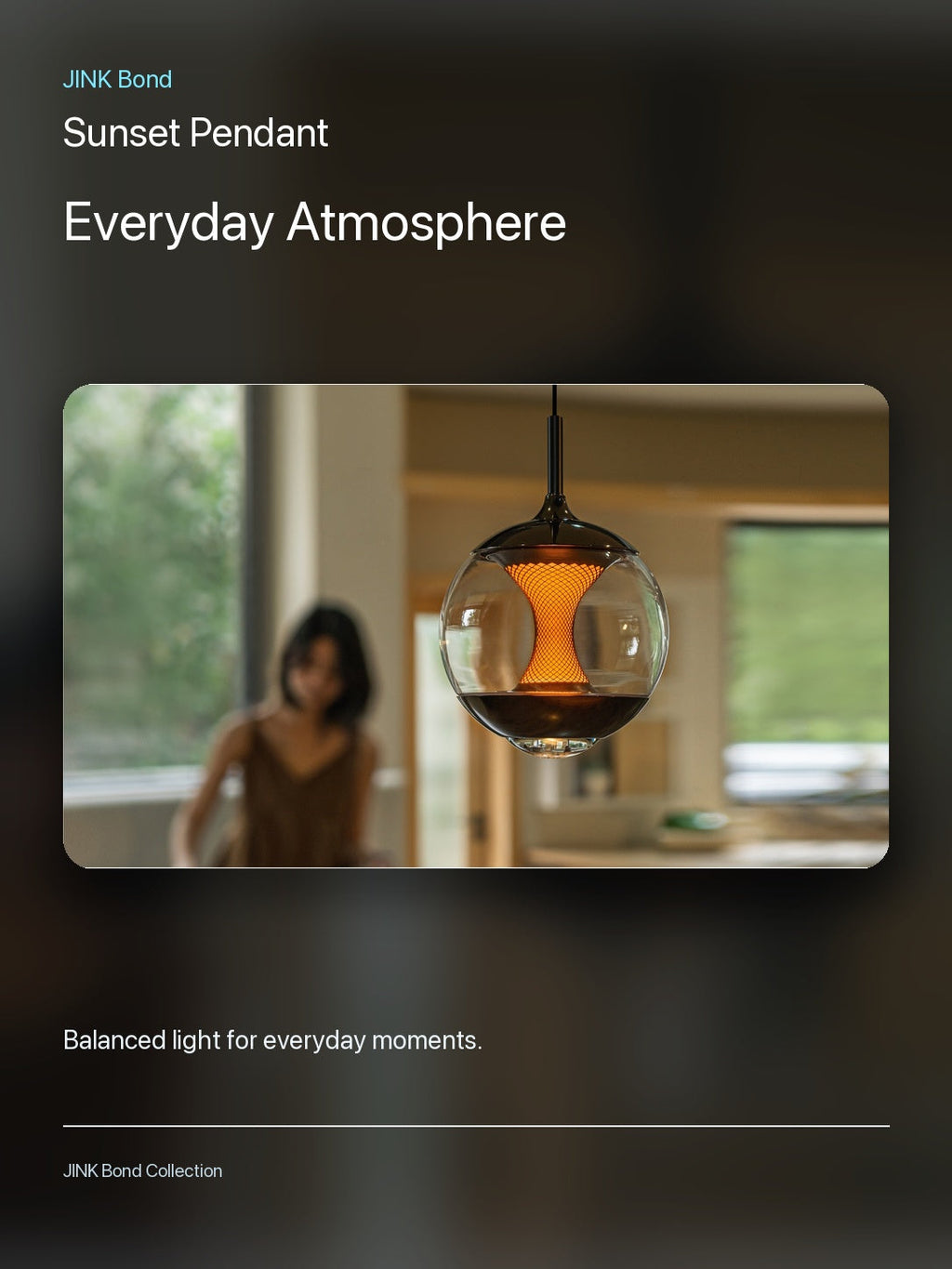JINK Bond Sunset Pendant creating warm ambient light