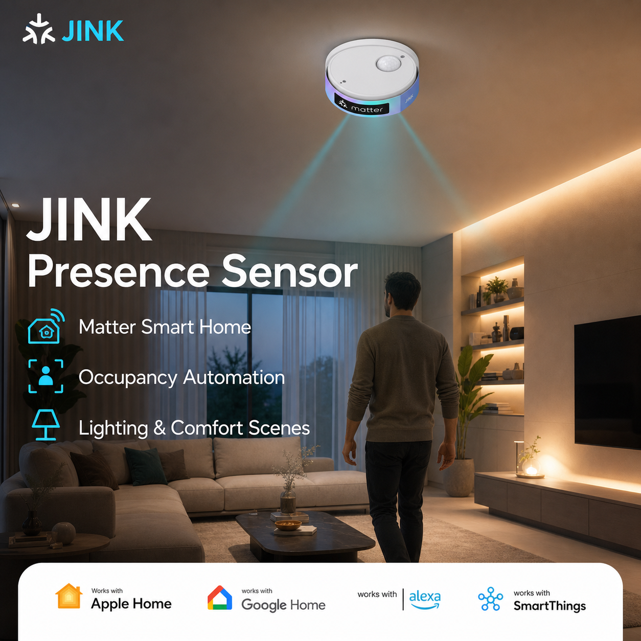 JINK Presence Sensor Matter smart home hero image