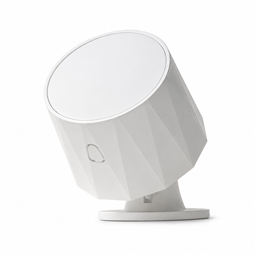 JINK 5-in-1 Presence Sensor in white with refined soft studio lighting, front three-quarter view