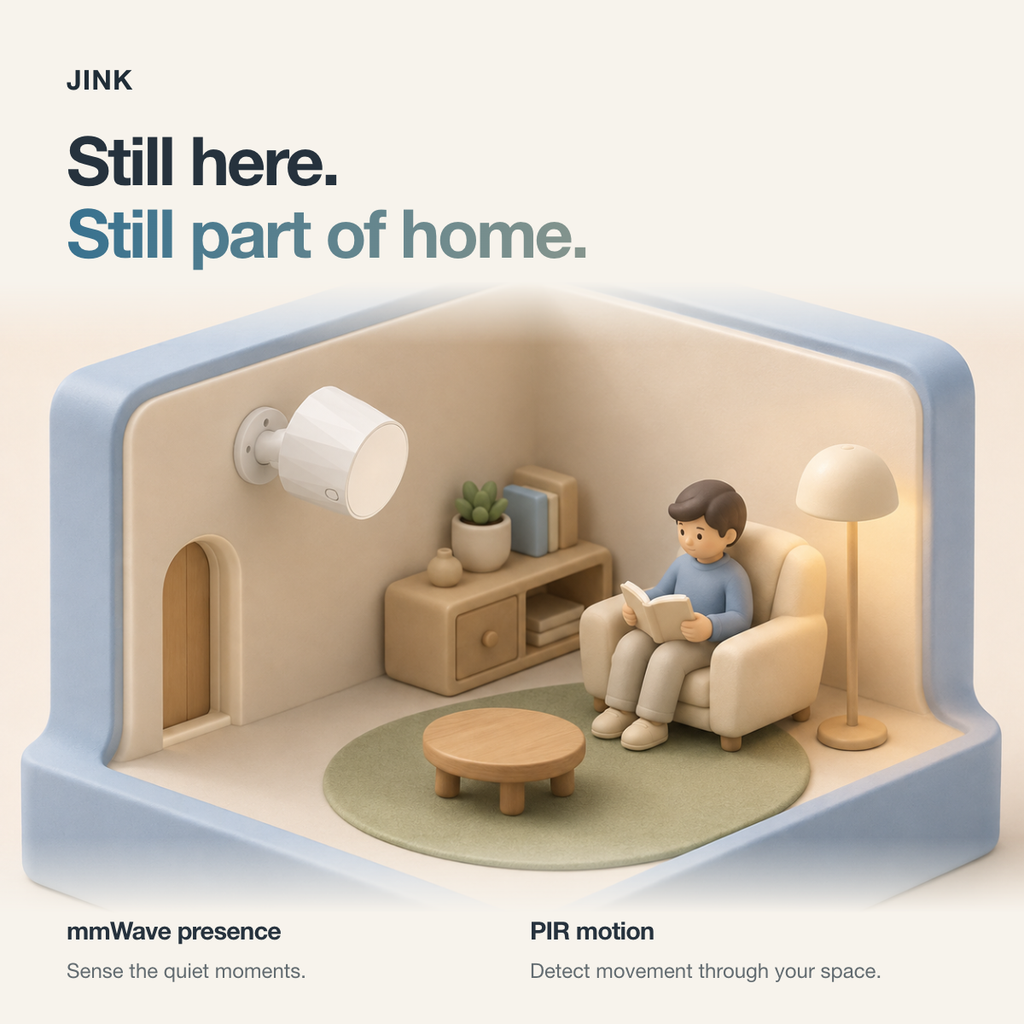 mmWave presence and PIR motion sensing for quiet moments