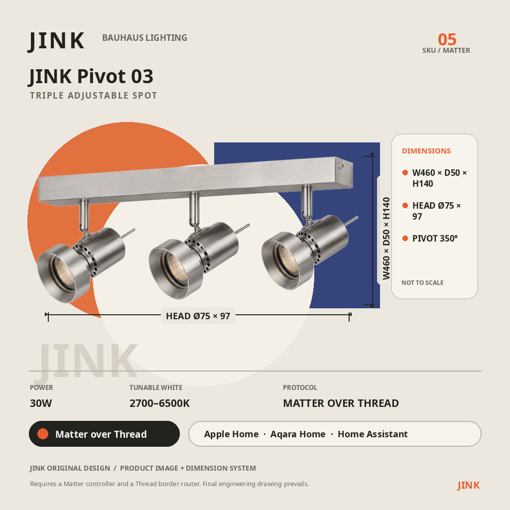 JINK Pivot 03 dimensions and Matter over Thread specifications
