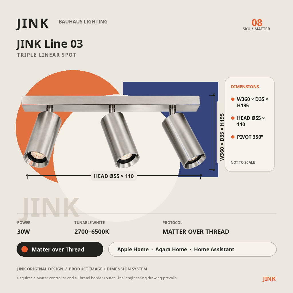 JINK Line 03 dimensions and Matter over Thread specifications