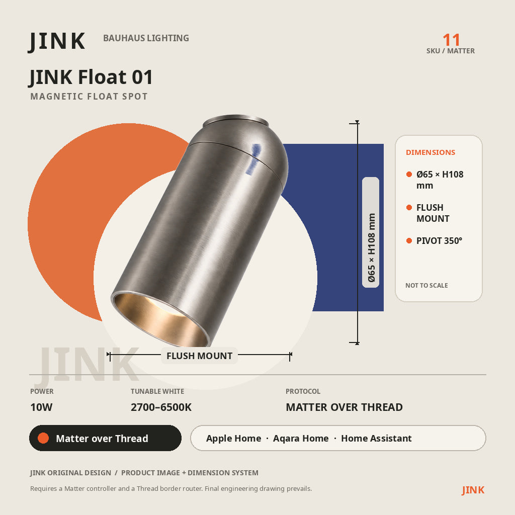 JINK Float 01 dimensions and Matter over Thread specifications