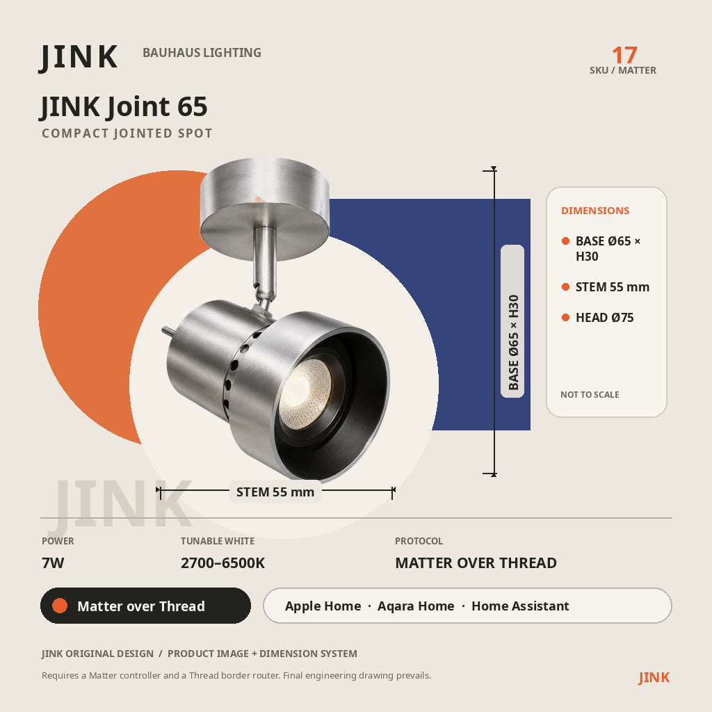 JINK Joint 65 dimensions and Matter over Thread specifications