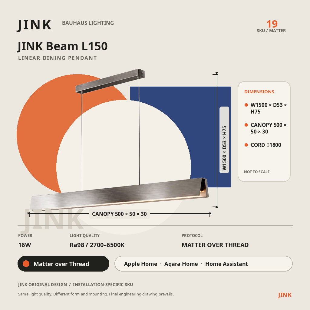 JINK Beam L150 dimensions and Matter over Thread specifications
