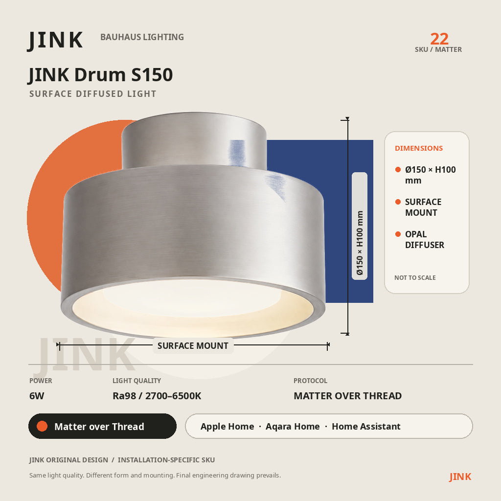 JINK Drum S150 dimensions and Matter over Thread specifications