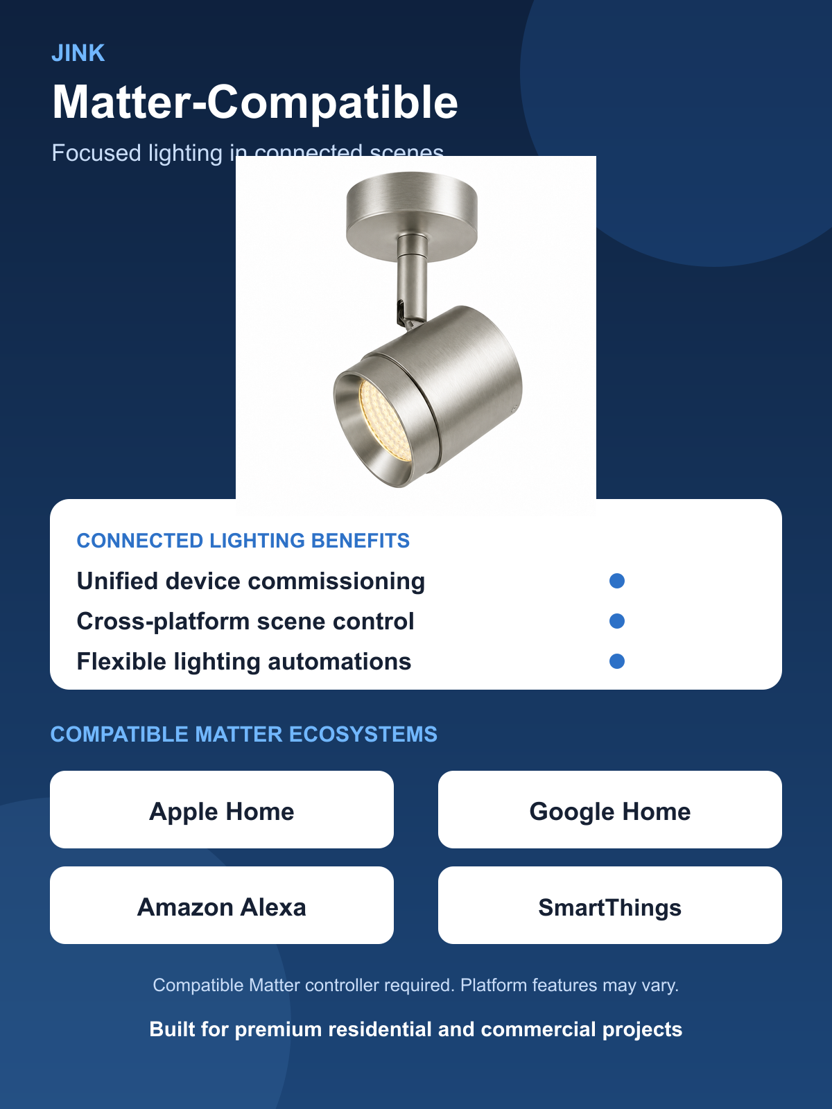 JINK Beam SA04 Matter benefits and compatible smart home platforms