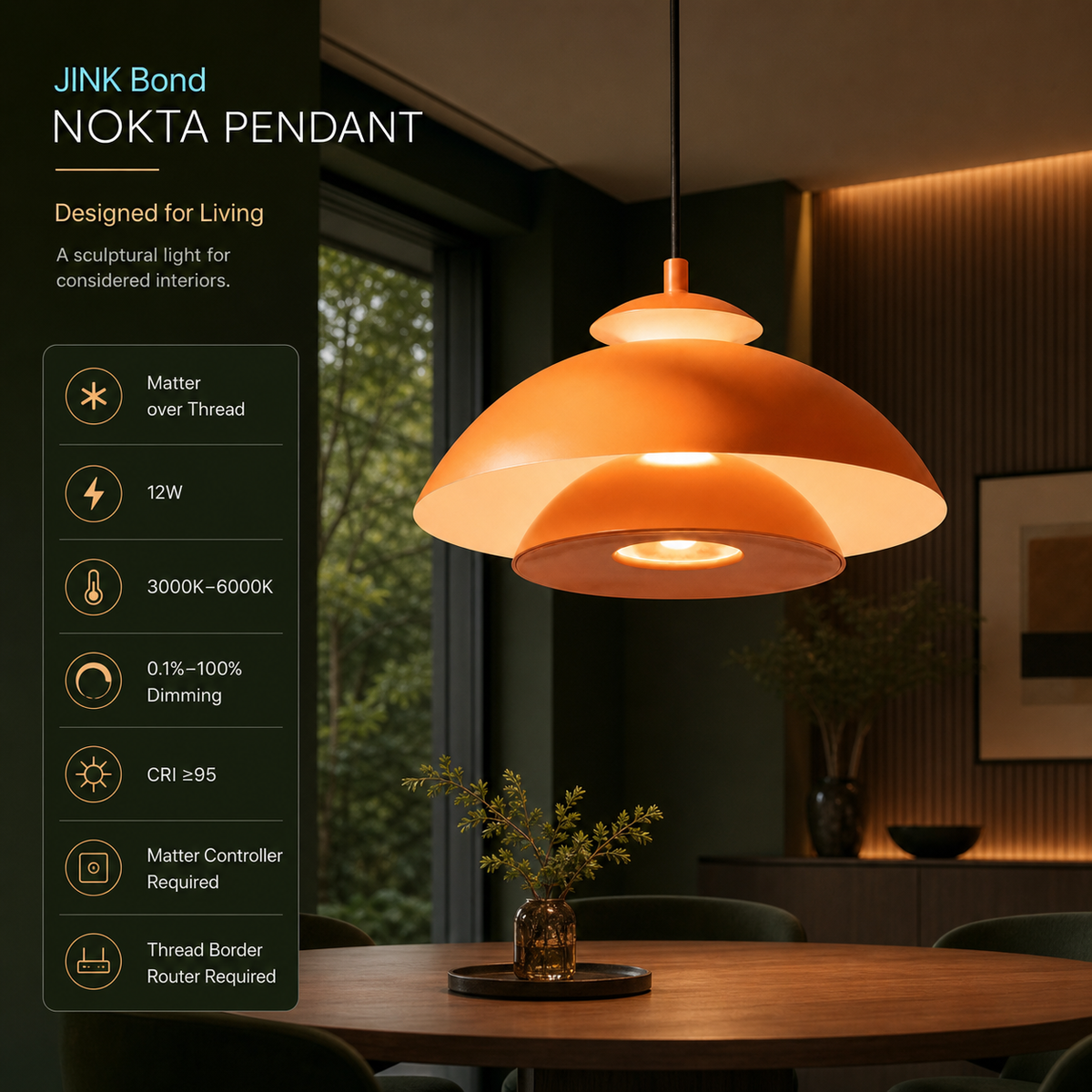 JINK Bond Nokta Pendant Matter over Thread lifestyle and specifications