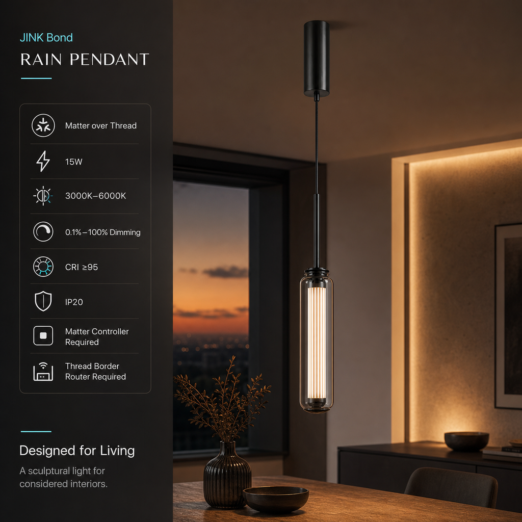 JINK Bond Rain Pendant Matter over Thread lifestyle and specifications
