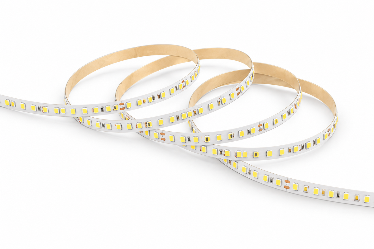 Bridgelux plated strip — redrawn series appearance illustration, not a measurement drawing