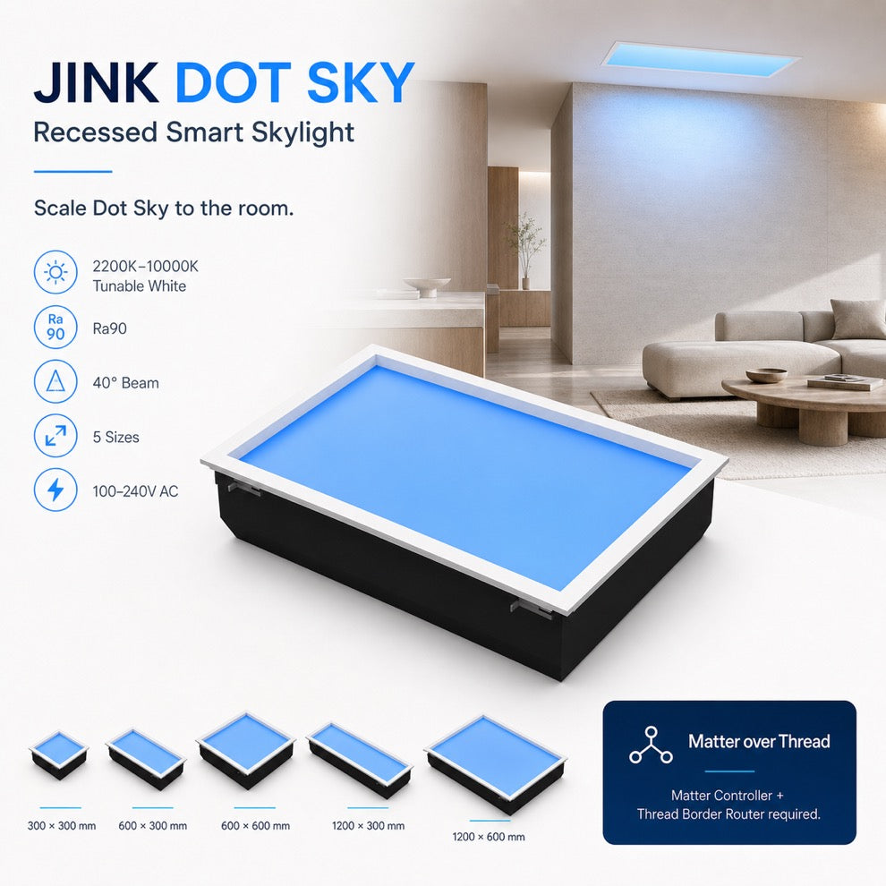 JINK Dot Sky Matter over Thread smart skylight comprehensive hero with Matter Controller and Thread Border Router requirement