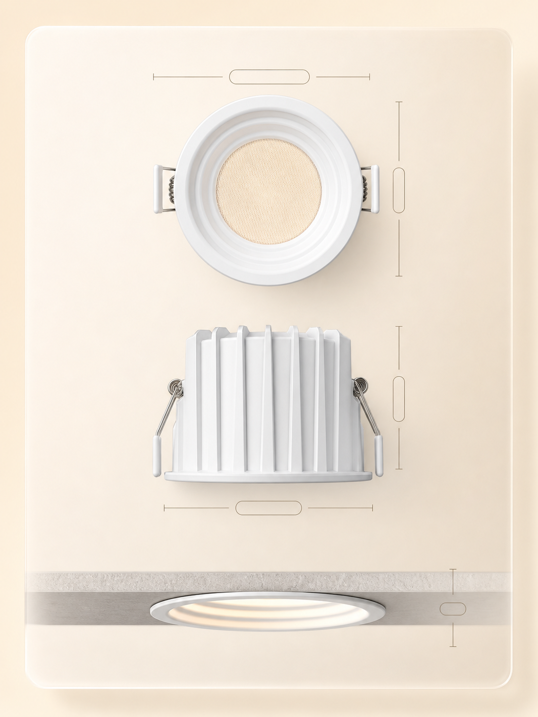 JINK Dot T3 dimensions and recessed installation