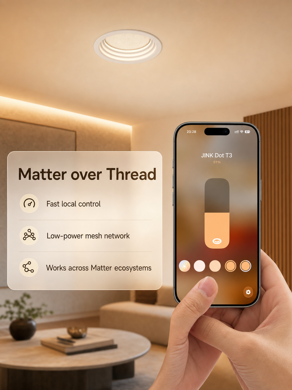JINK Dot T3 Matter over Thread phone control