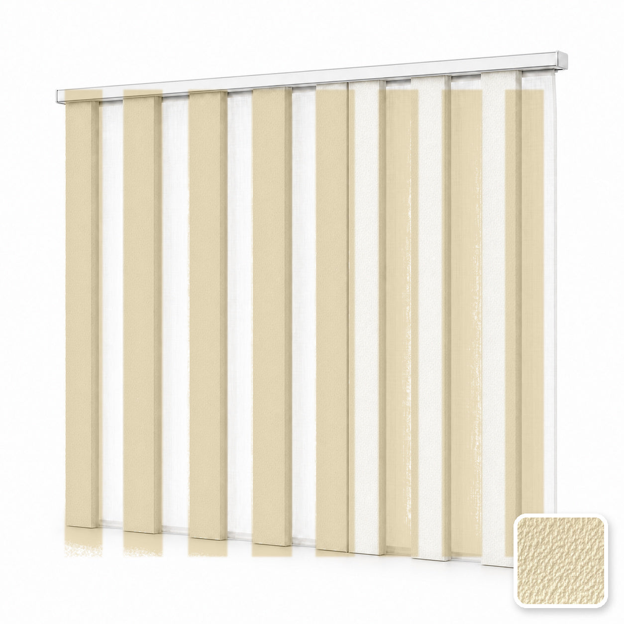 JINK Veil smart motorized dream curtain M1001-3, white background effect image with real fabric swatch inset