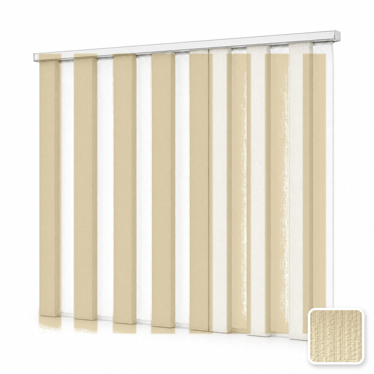 JINK Veil smart motorized dream curtain M1002-3, white background effect image with real fabric swatch inset