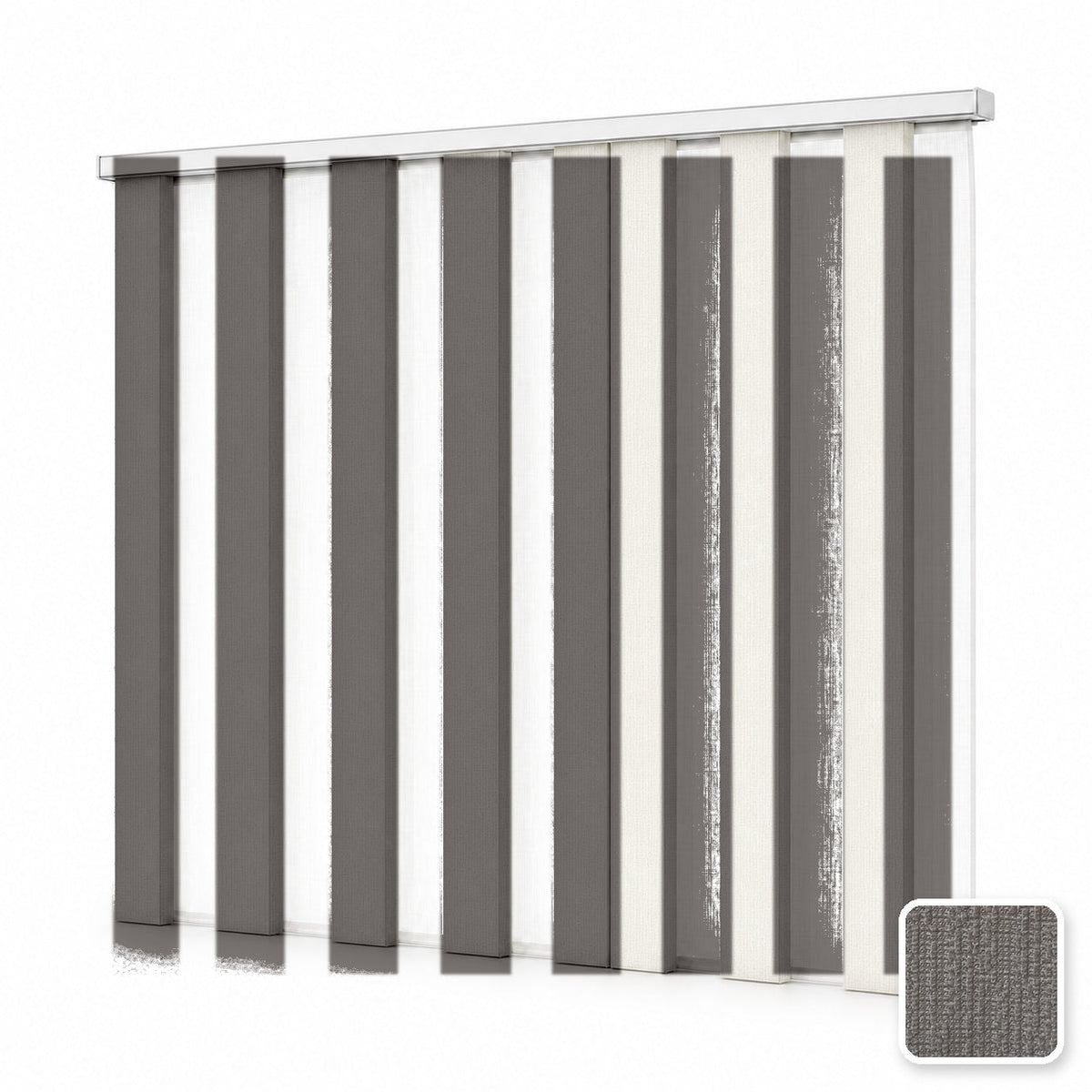 JINK Veil smart motorized dream curtain M1002-7, white background effect image with real fabric swatch inset