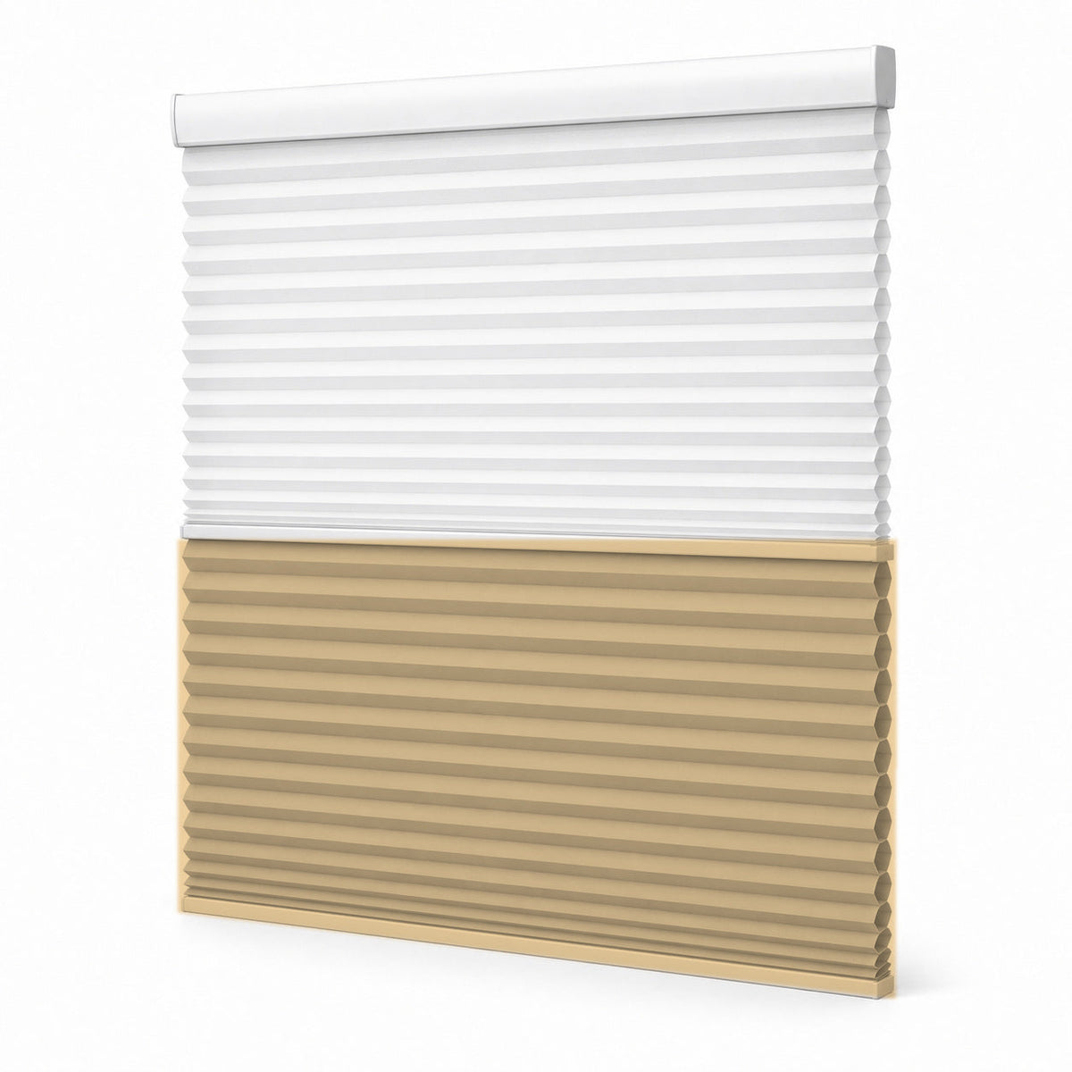 JINK Eclipse 38 mm smart day and night honeycomb shade RYLB002 — Light Khaki, white background, cord-free