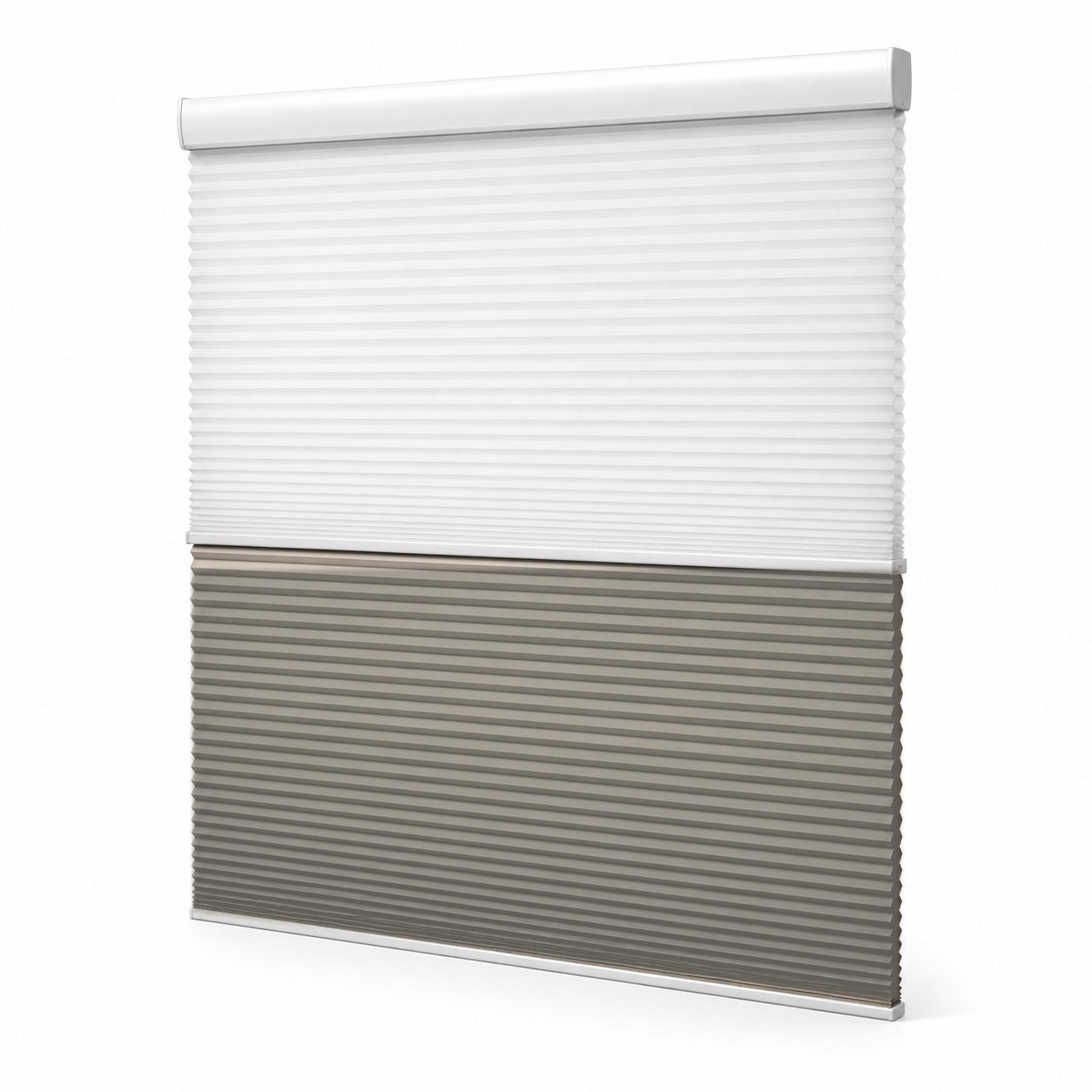 JINK Eclipse smart day and night honeycomb shade FC-08 — Slate Grey, selectable color effect image, white background, cord-free