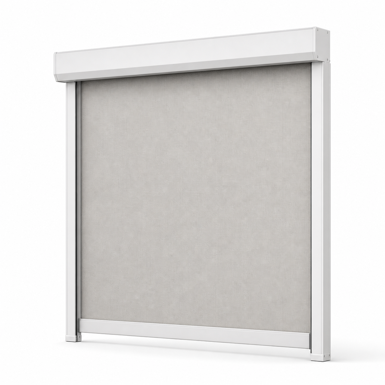 JINK Gale guided exterior roller shade on pure white background