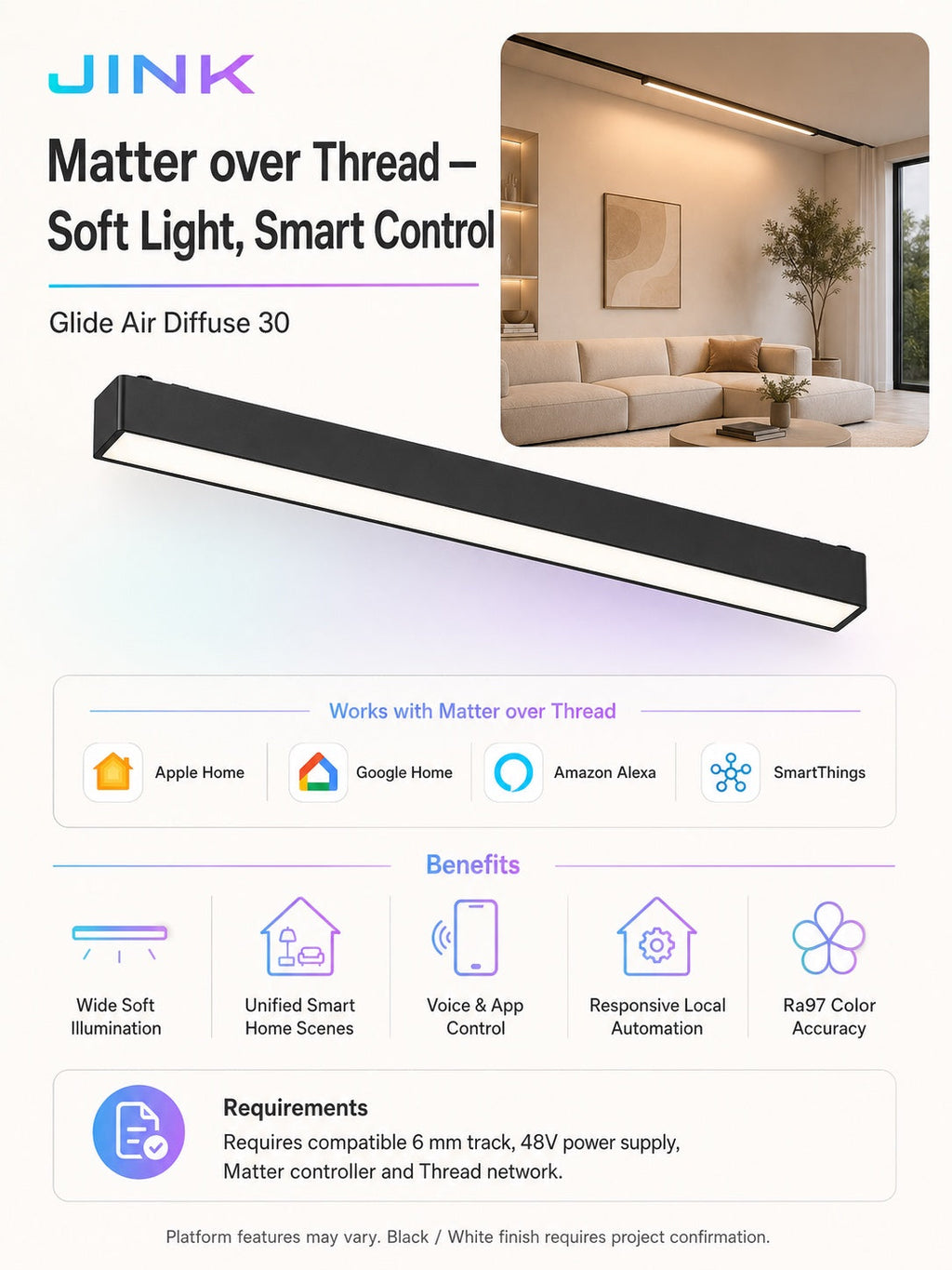 JINK Glide Air Diffuse 30 Matter platform compatibility