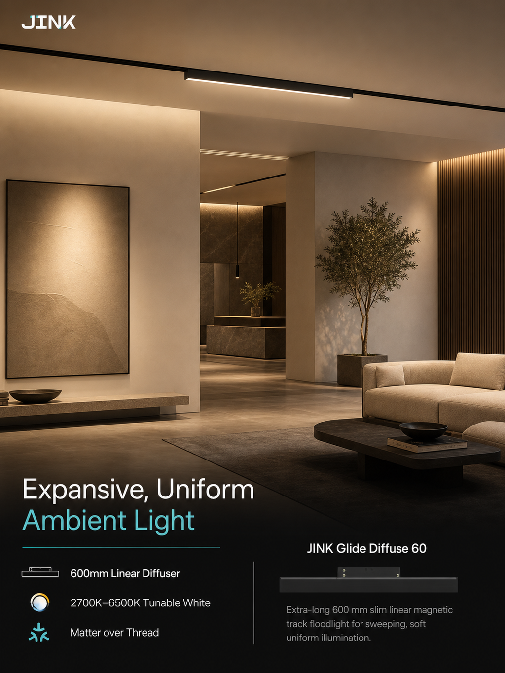 JINK Glide Diffuse 60 expansive ambient scene