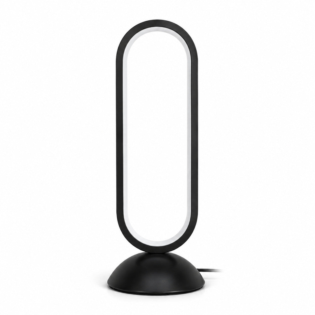 JINK Luma O100 oval table lamp in black, front view