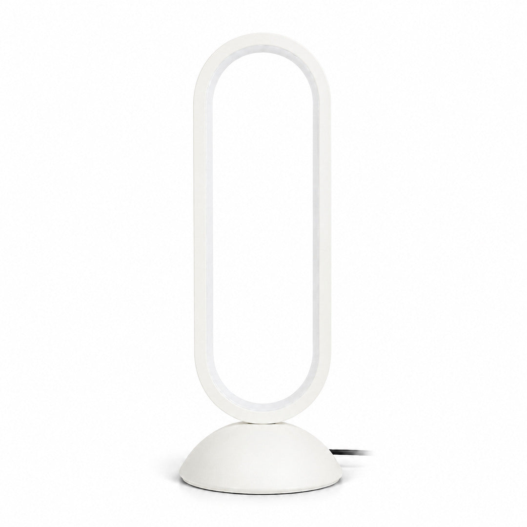 JINK Luma O100 oval table lamp in white, front view