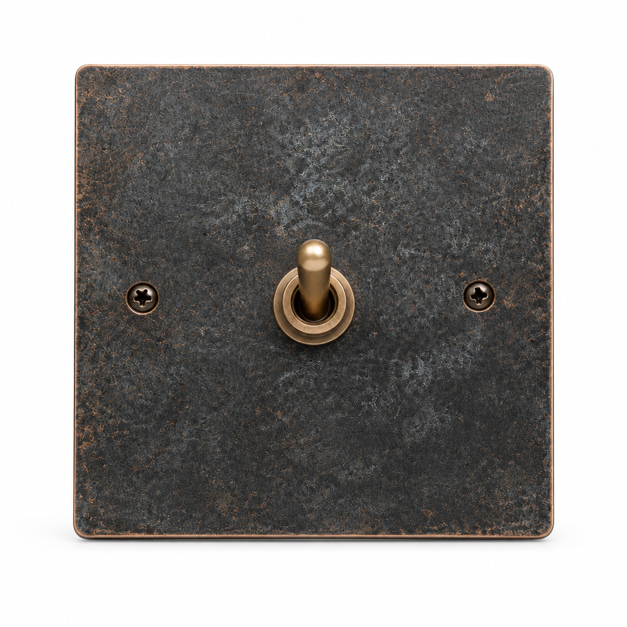 JINK Switch PATINA copper toggle switch, front view on white