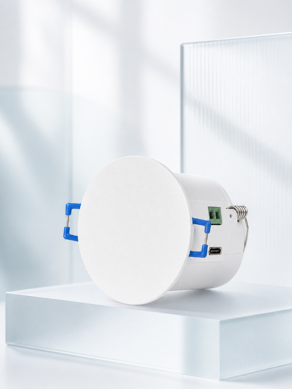 JINK Presence Sensor T2 on a white frosted glass pedestal