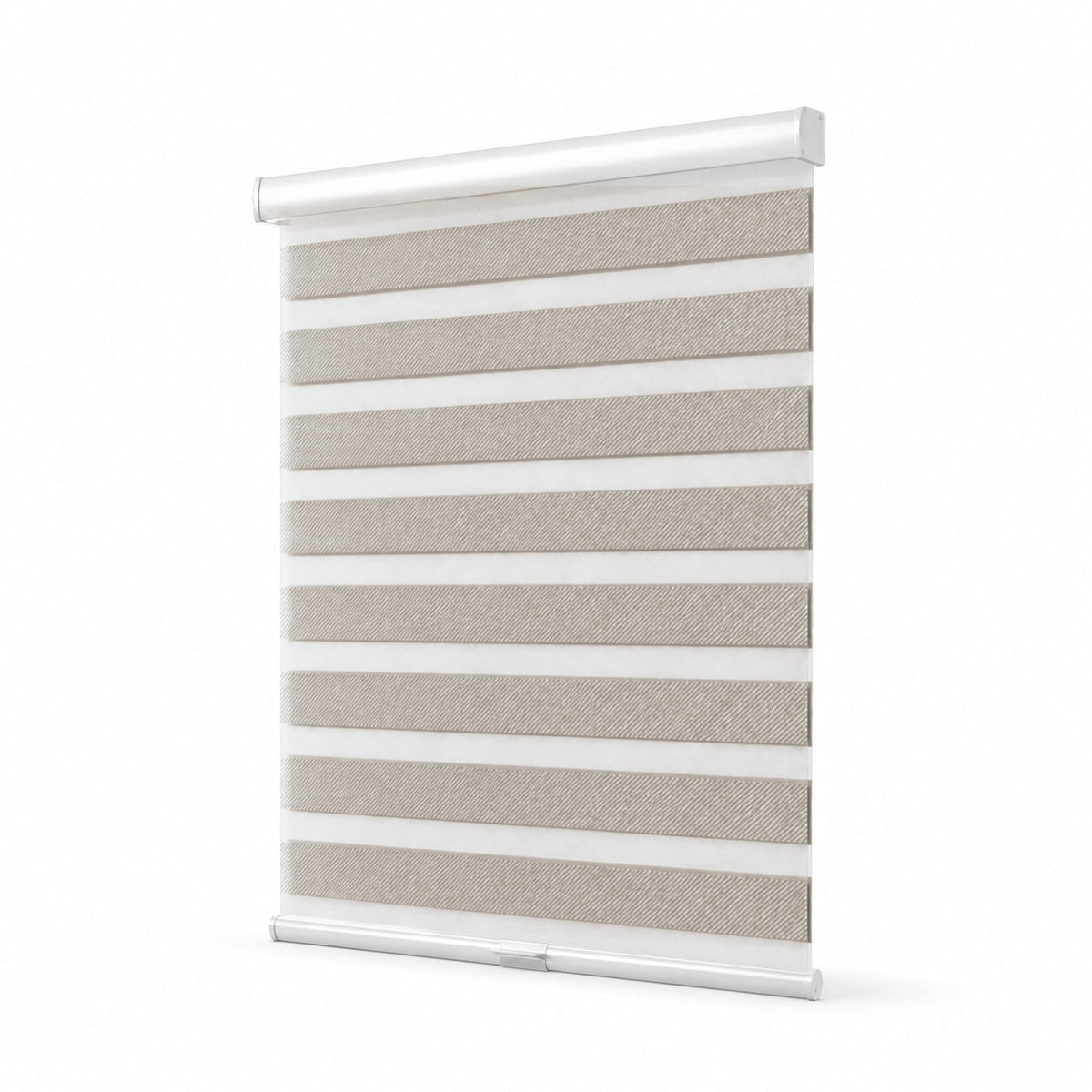 JINK Shift smart motorized zebra shade GY01-3, selectable fabric effect image, white background, cord-free