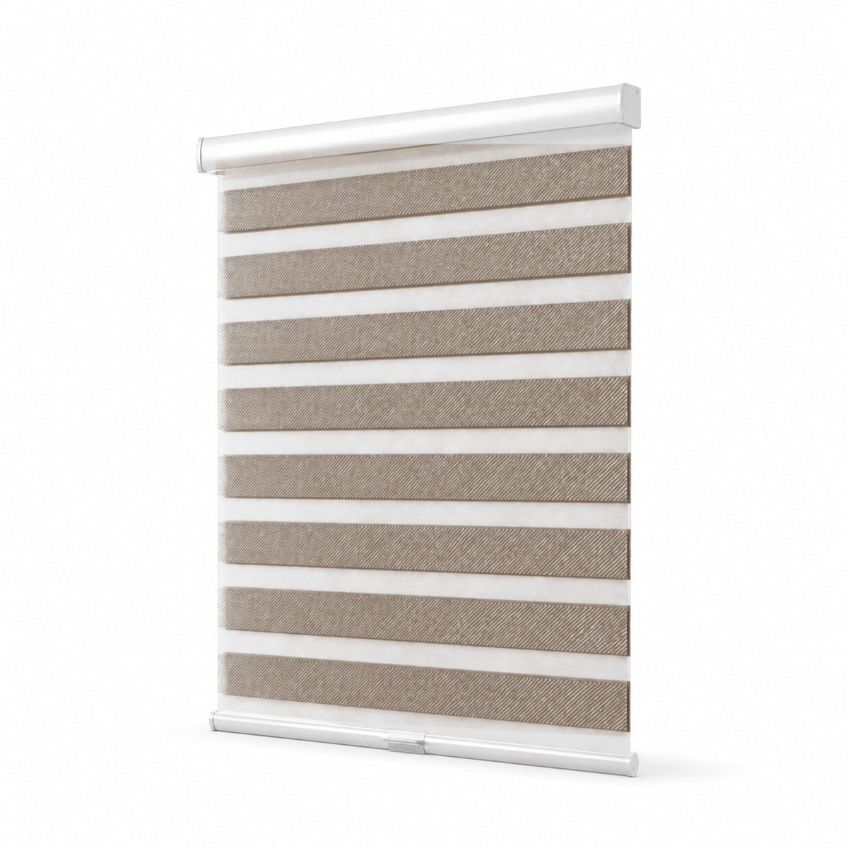 JINK Shift smart motorized zebra shade GY01-4, selectable fabric effect image, white background, cord-free