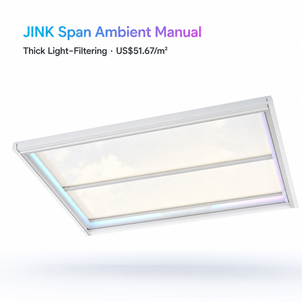 JINK Span Ambient Manual light-filtering ceiling canopy shade